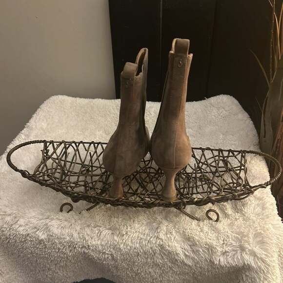 Sam Edelman Lani Suede Spool Heel Square Toe Pull On Ankle Boots in Fern Green - Picture 2 of 4